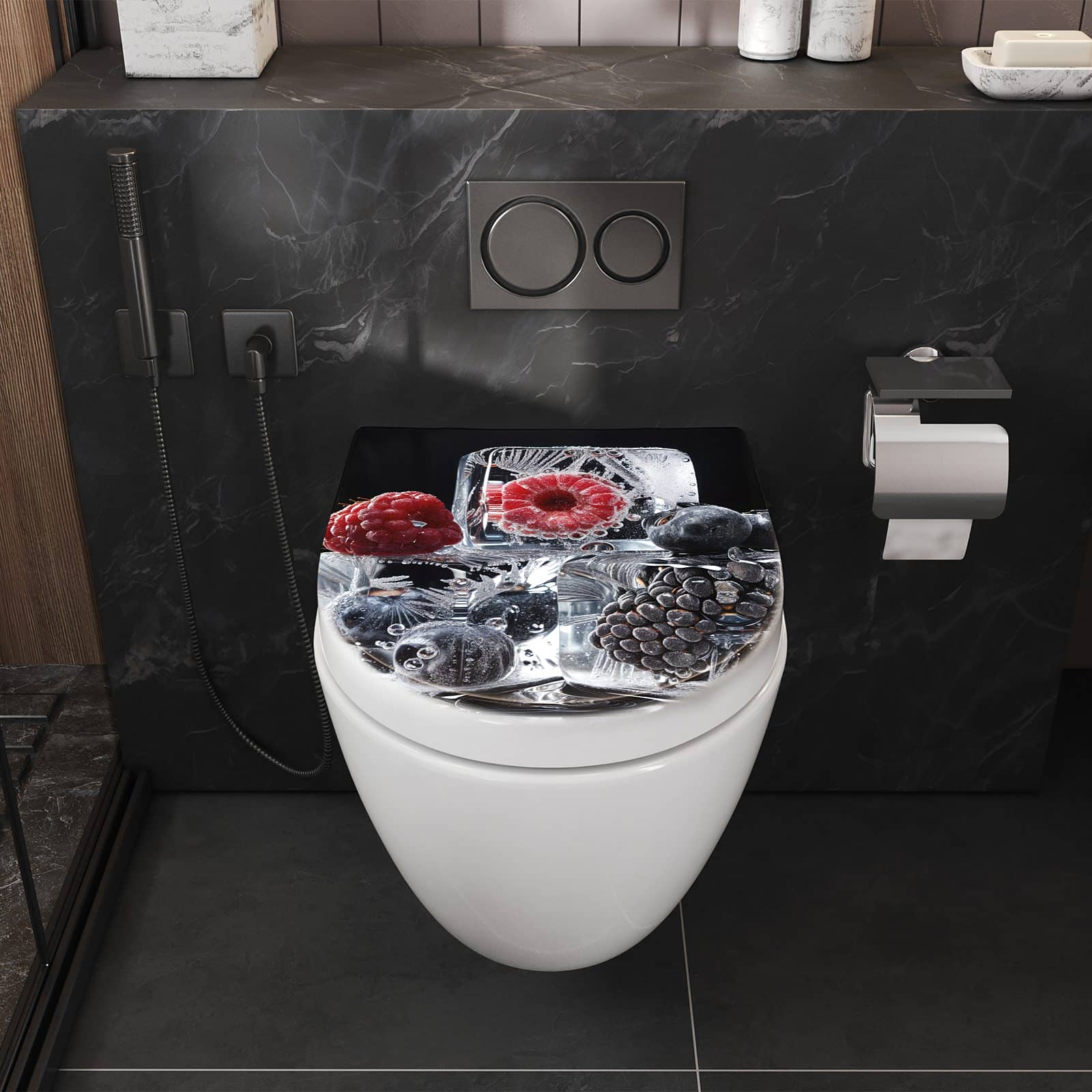 WC-Sitz mit Absenkautomatik Gefrorene Früchte