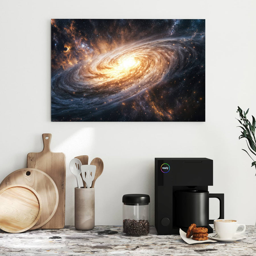 Maße Metall Magnettafel - Goldene Spiralgalaxie