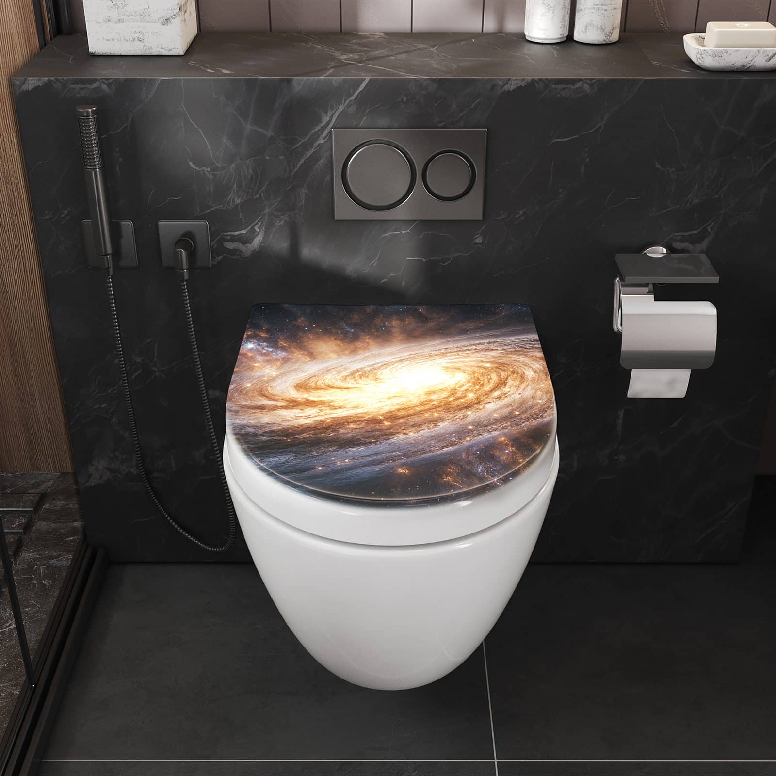 WC-Sitz mit Absenkautomatik Galaxie Nachthimmel