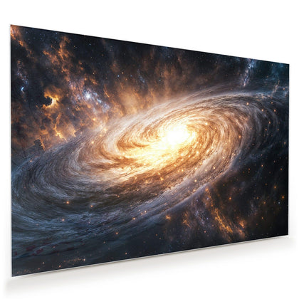 Wandbild mit dem Motiv Goldene Spiralgalaxie