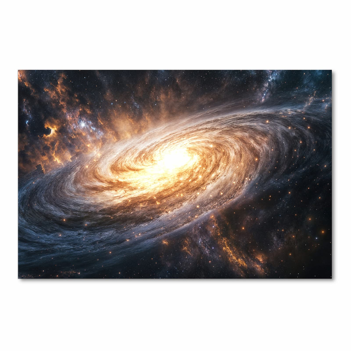 Farbbeständiger Bodenläufer mit Motiv Galaxie Nachthimmel in Frontansicht