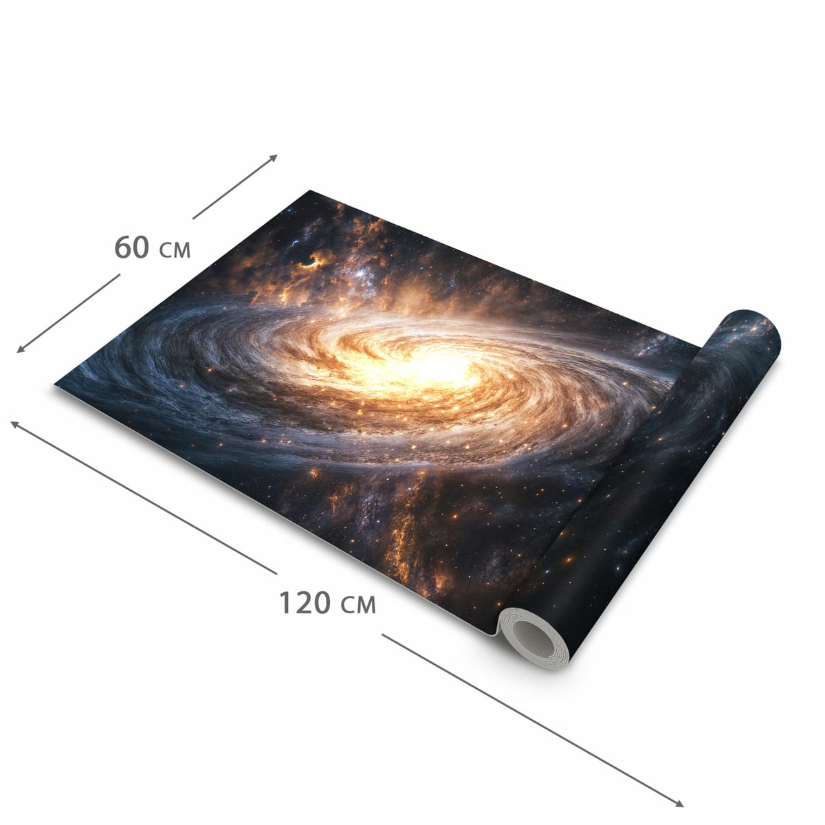 Langlebiger moderner Küchenläufer mit Motiv Galaxie Nachthimmel in der Grösse 90x180 cm