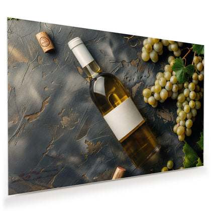 Wandbild mit dem Motiv Weißwein mit Trauben