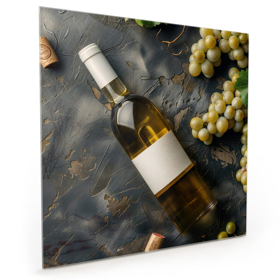 Maße Küchenrückwand Weißwein mit Trauben aus Glas
