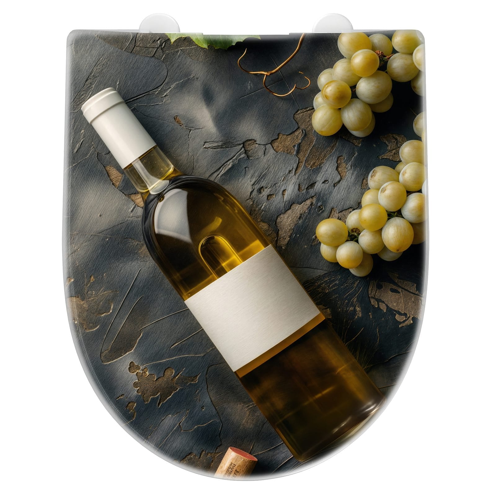 WC-Sitz mit Absenkautomatik Weintrauben mit Wein