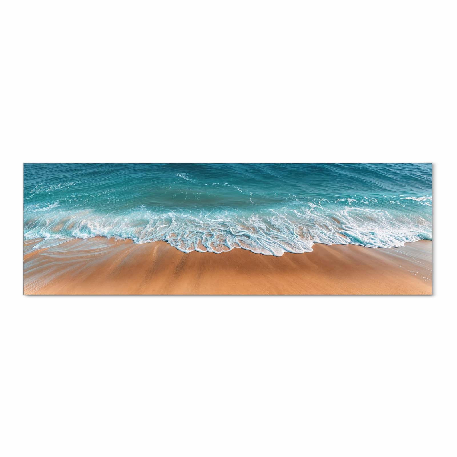 Flacher waschbarer Küchenteppich mit Motiv Sandstrand Wellen in Frontansicht