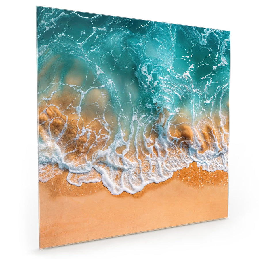 Maße Küchenrückwand Meer trifft Sand aus Glas