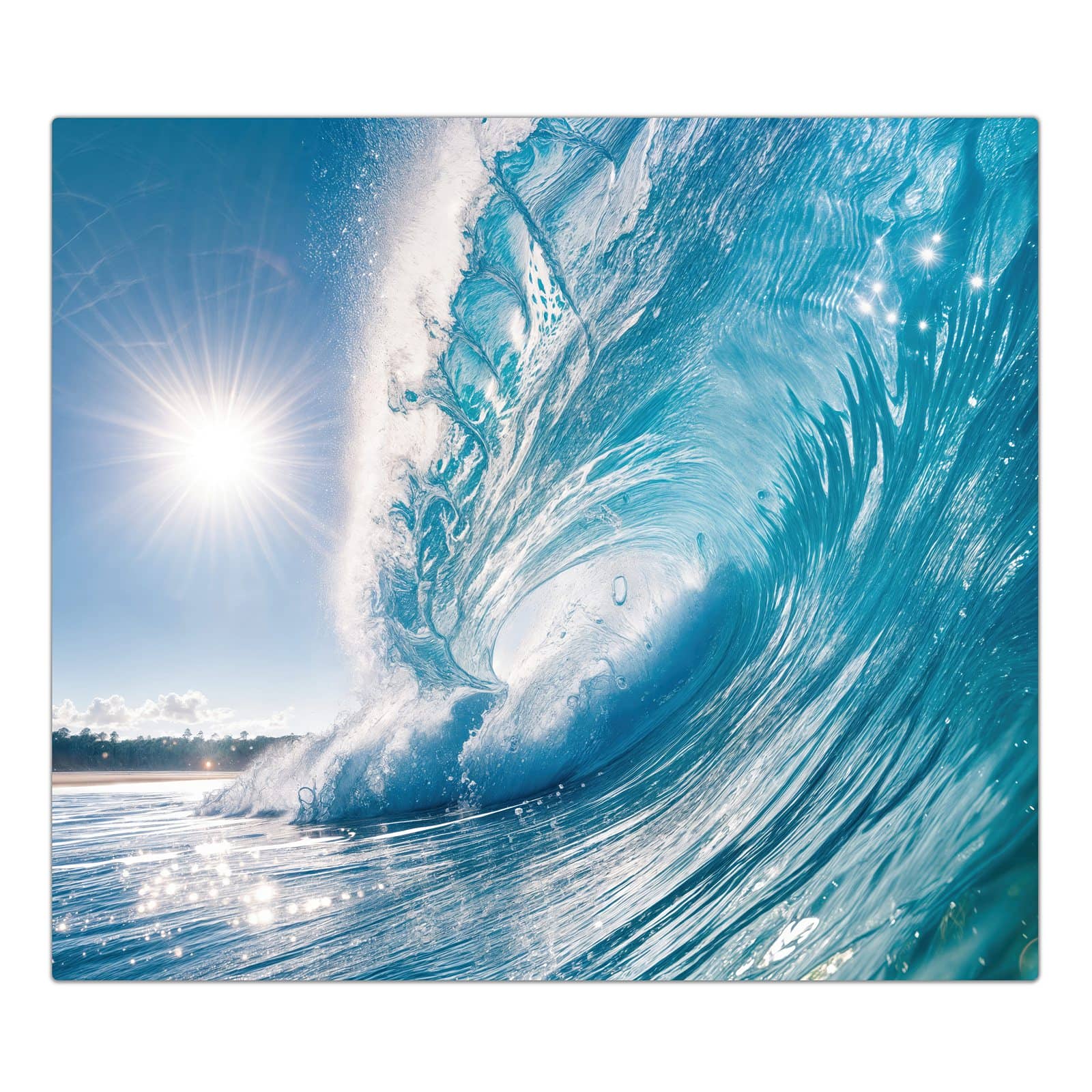 1-teilige Abdeckplatten für den Herd mit Riesige Welle Strand-Motiv in der Frontansicht #grösse_1-Teilig (60x52cm)