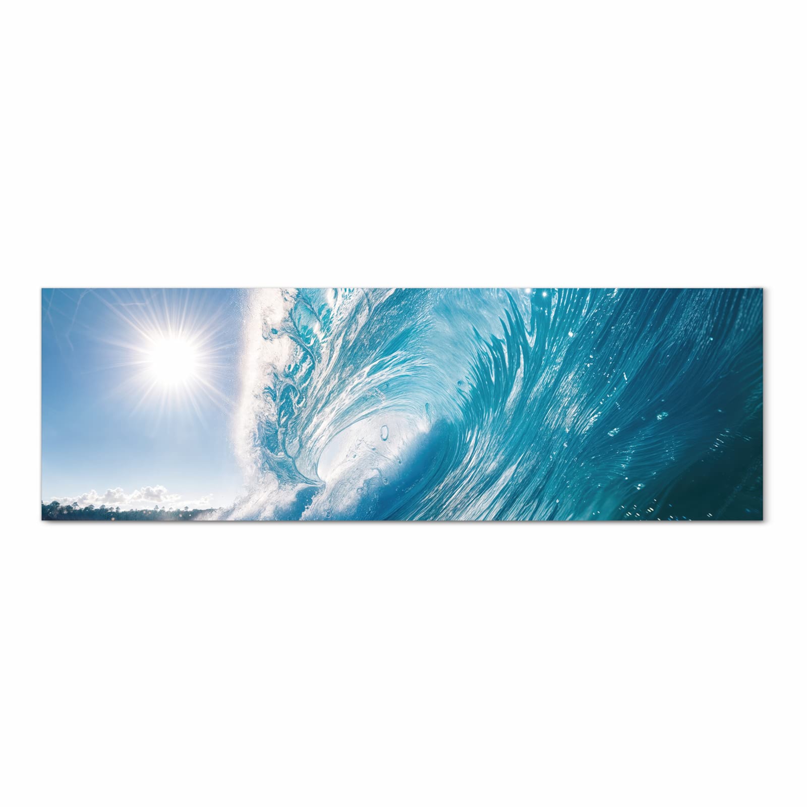 Hygienischer Küchenläufer mit Motiv Riesige Welle Strand in Frontansicht - waschbar für die Küche