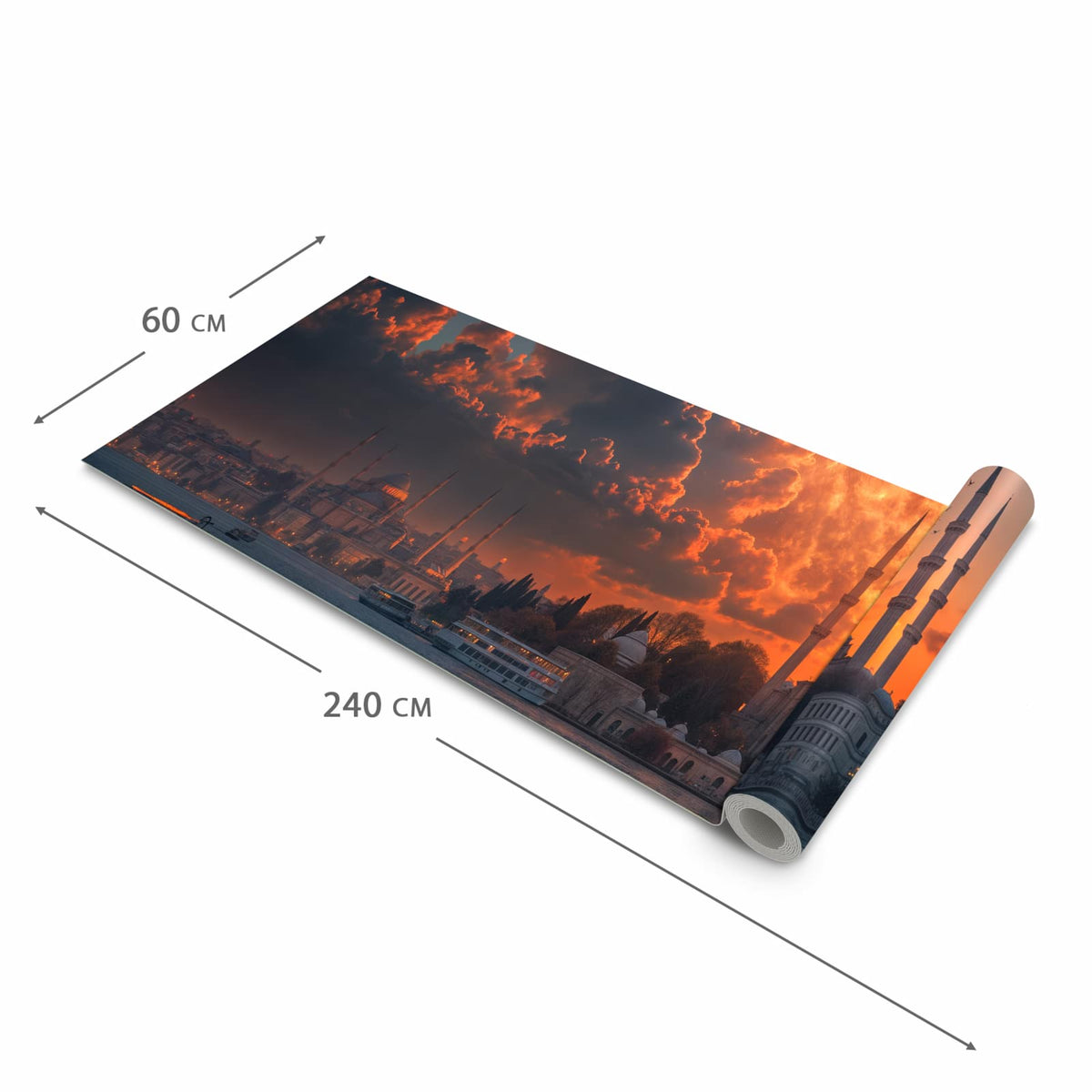 Wasserabweisender Küchenläufer mit Motiv Mond über Istanbul in der Grösse 80x250 cm