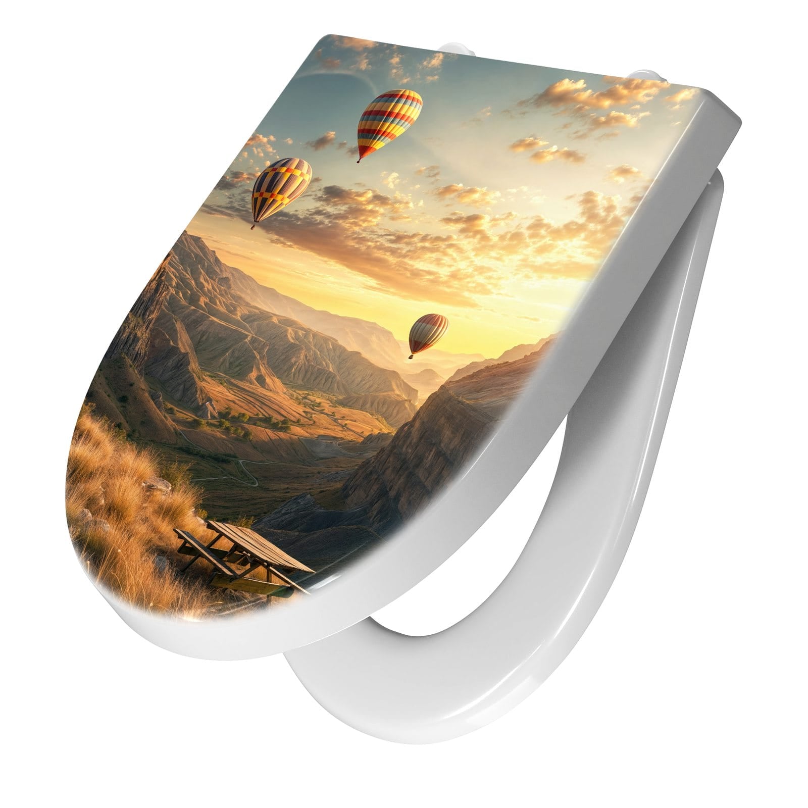 WC-Sitz mit Absenkautomatik Landschaft mit Ballons