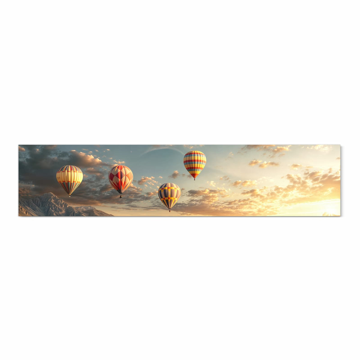 Langlebiger waschbarer Küchenläufer mit Motiv Landschaft mit Ballons in Frontansicht