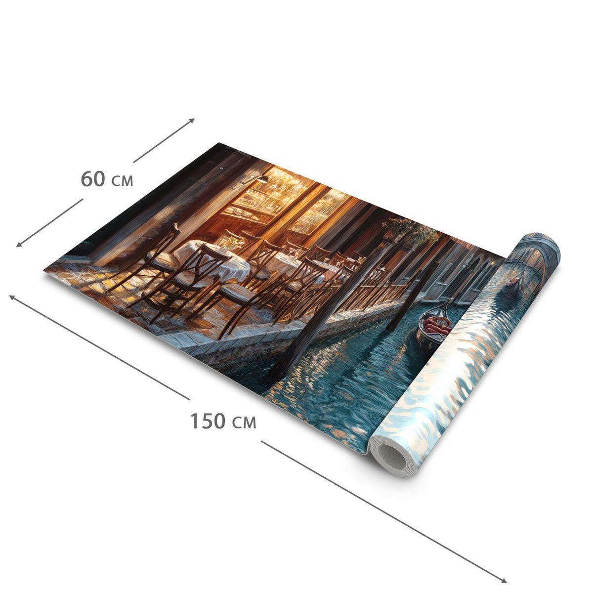 Wasserabweisender Küchenteppich mit Motiv Sonnenuntergang Venedig in der Größe 80x200 cm