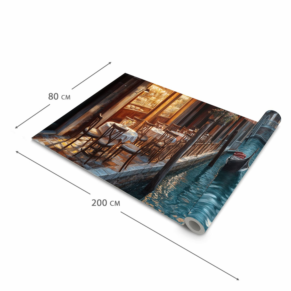 Pflegeleichter waschbarer Küchenläufer mit Motiv Sonnenuntergang Venedig in der Grösse 80x200 cm