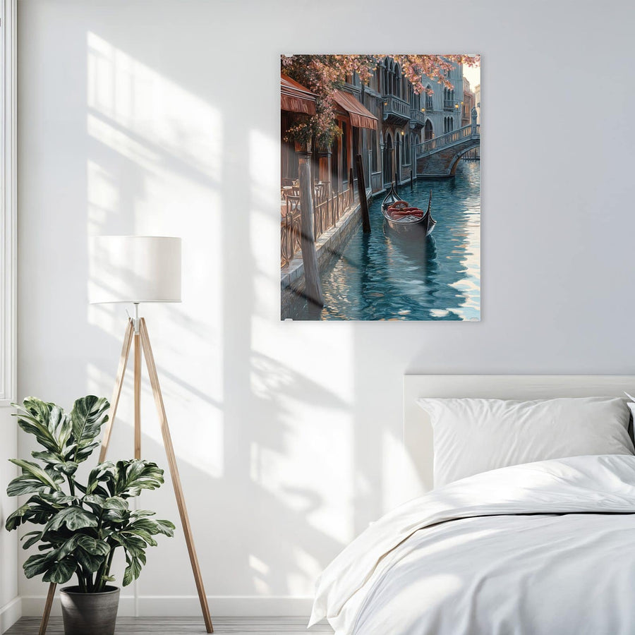 Maße Wandbild - Kanalcafé in Venedig - Hochformat