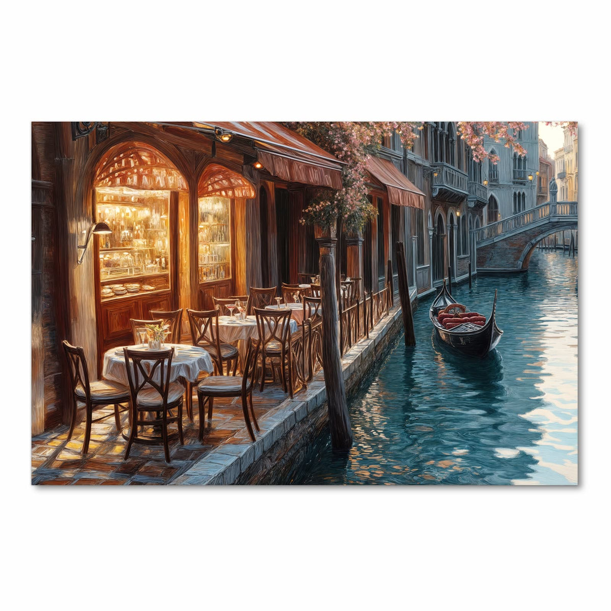 Flacher großer Küchenteppich mit Motiv Sonnenuntergang Venedig in Frontansicht