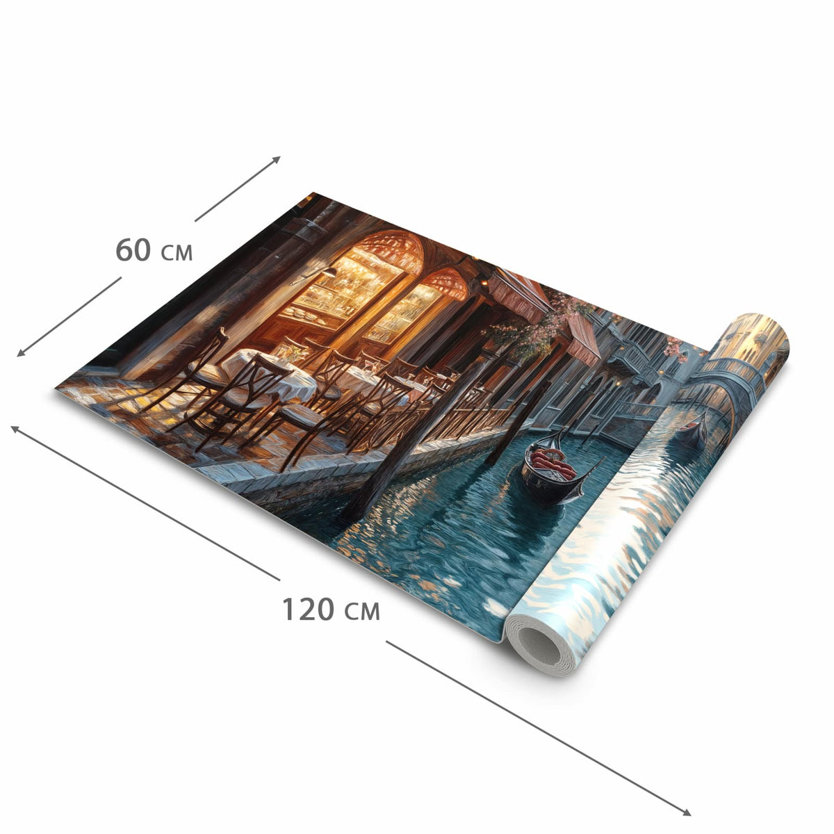 Waschbarer Küchenteppich mit Motiv Sonnenuntergang Venedig in der Grösse 80x200 cm für Trittkomfort