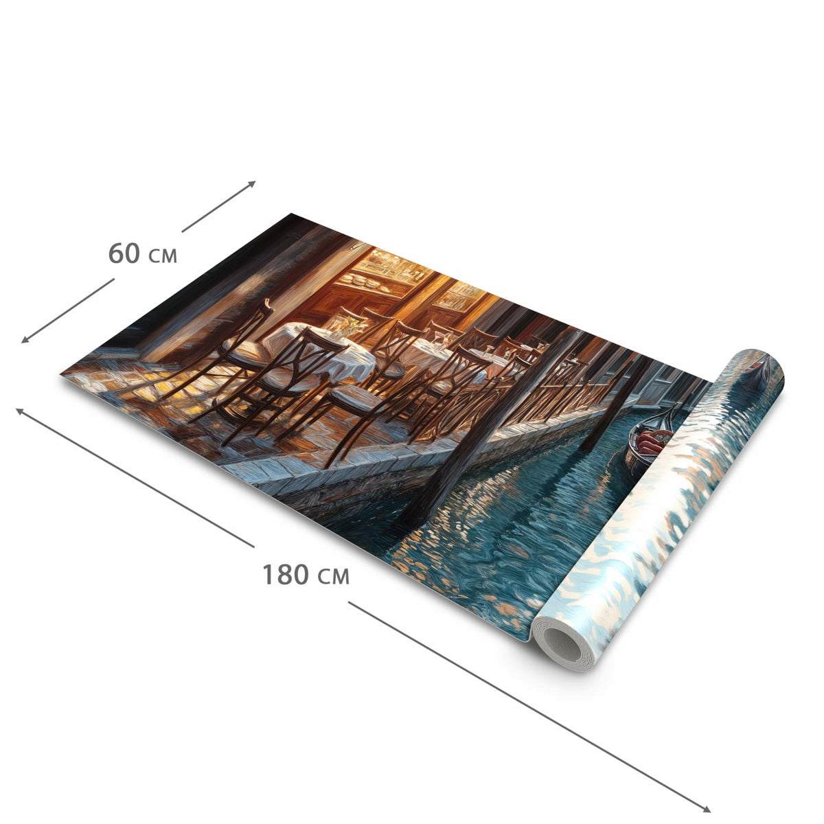 Fleckenresistenter Küchenläufer mit Motiv Sonnenuntergang Venedig in der Grösse 80x200 cm