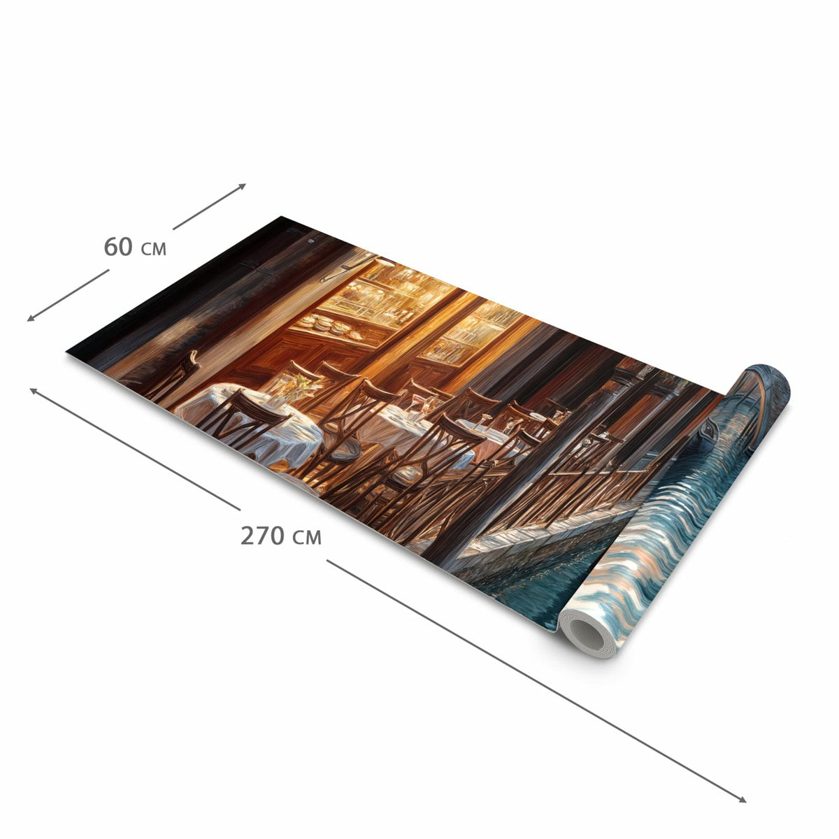 Geruchsneutraler rutschfester Küchenläufer mit Motiv Sonnenuntergang Venedig in der Grösse 80x200 cm