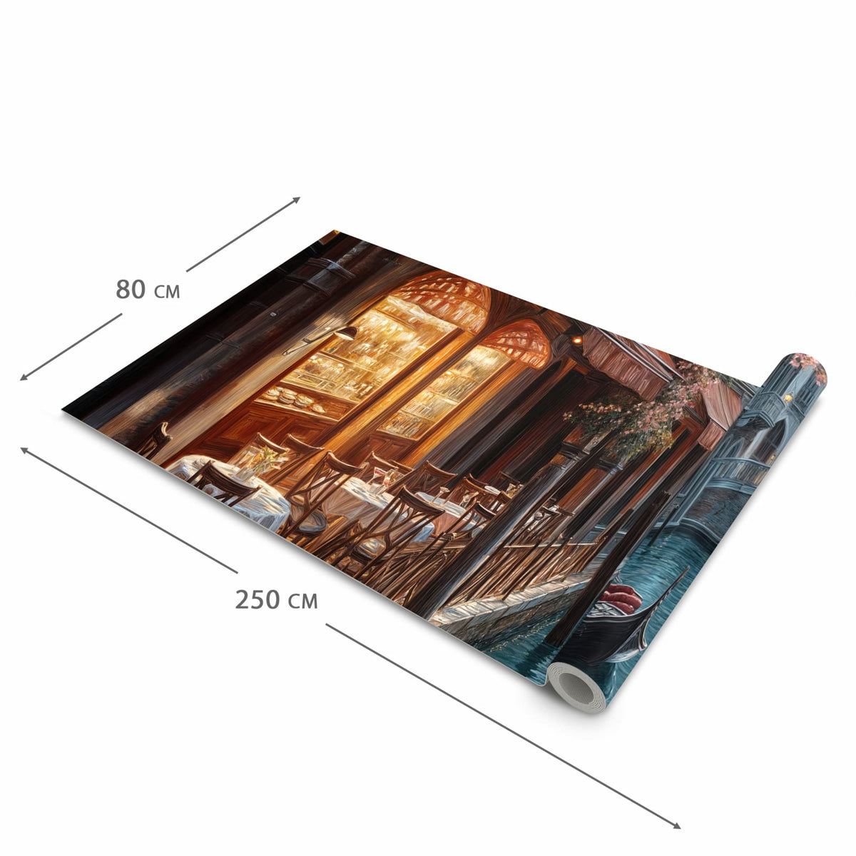 Komfortabler rutschfester Küchenläufer mit Motiv Sonnenuntergang Venedig in der Größe 80x200 cm