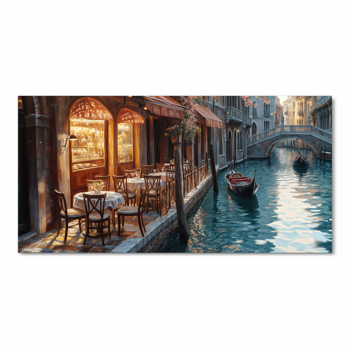 Küchenteppich waschbar mit Motiv Sonnenuntergang Venedig in Frontansicht für mehr Trittkomfort