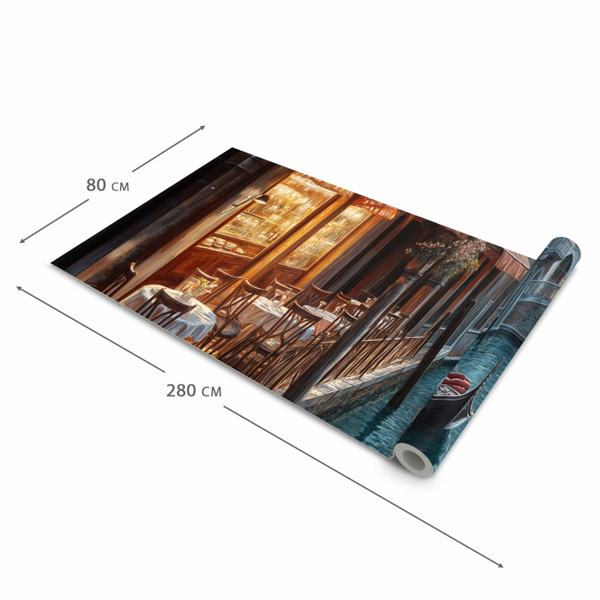 Rutschhemmender moderner Küchenläufer mit Motiv Sonnenuntergang Venedig in der Grösse 80x200 cm