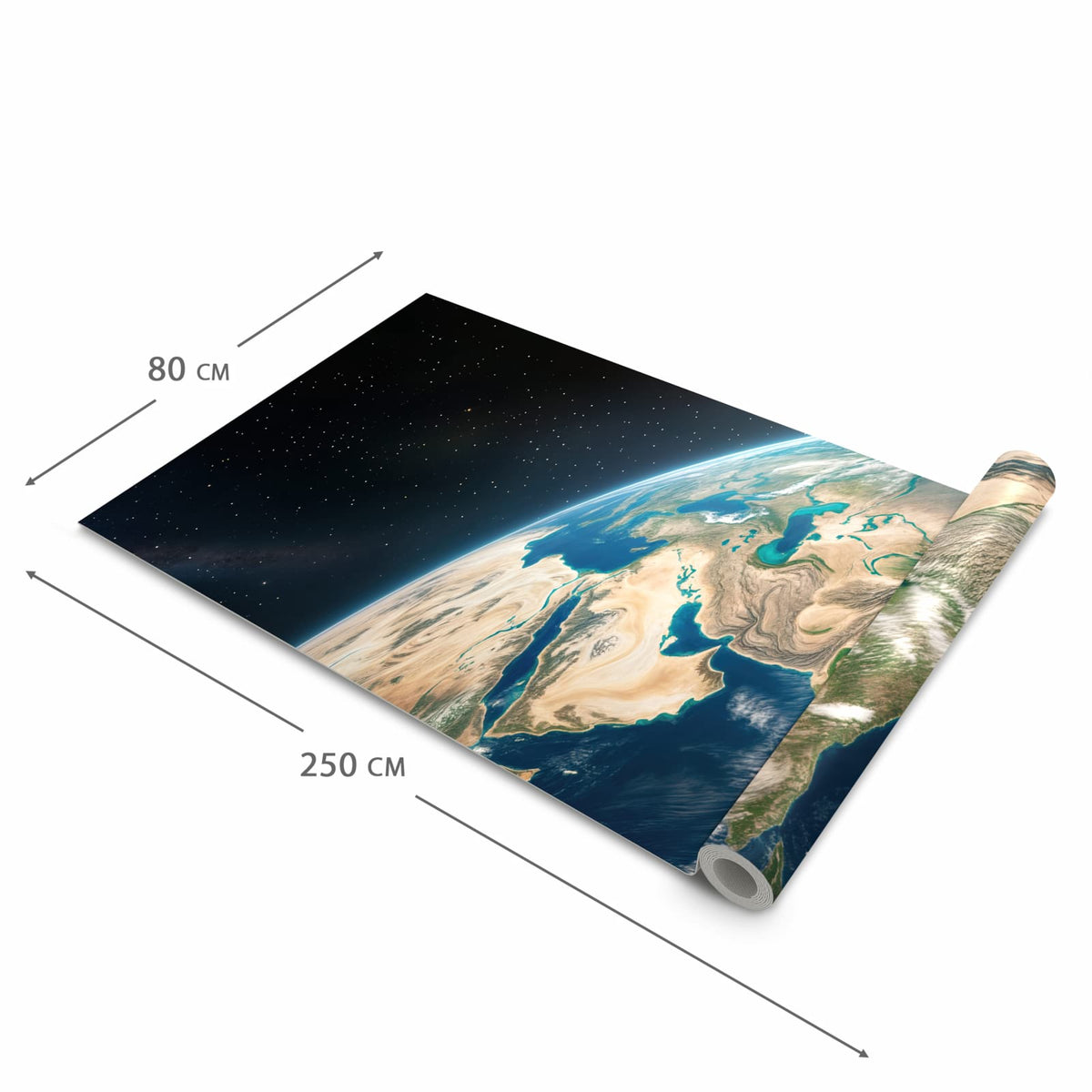 Küchenteppich mit Motiv Sanfte Erde aus dem All in der Grösse 80x200 cm zum sicheren Aufbewahren