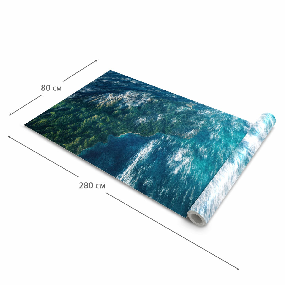 Dünner Küchenteppich mit Motiv Wunderschöne Erde in der Grösse 60x90 cm - angenehme Haptik