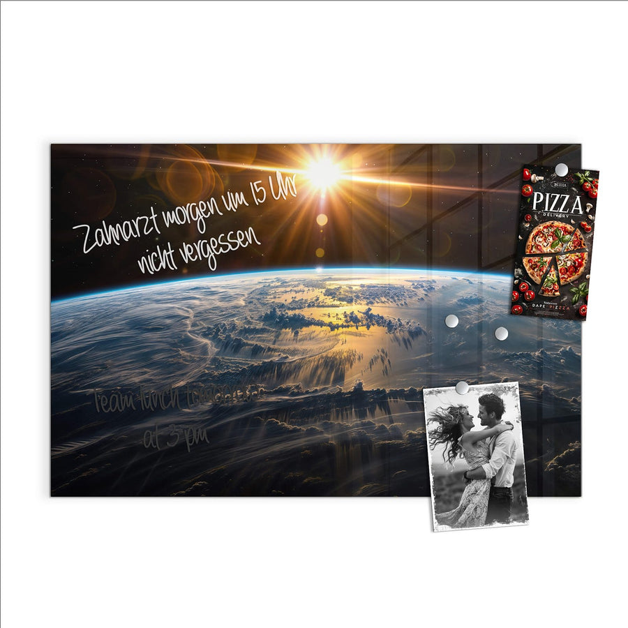 Maße Glas Magnettafel - Goldener Sonnenaufgang