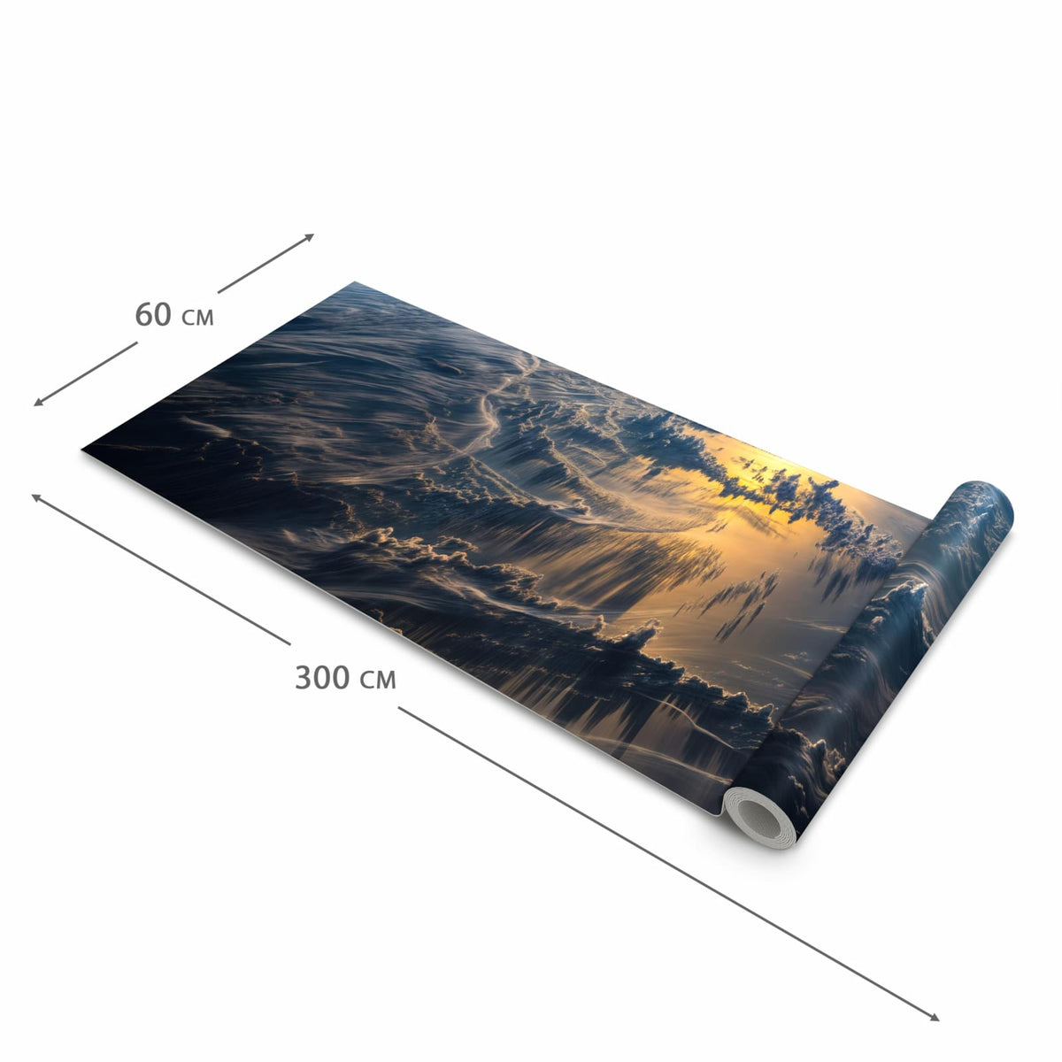 Farbbeständiger rutschfester Küchenteppich mit Motiv Sonnenaufgang Erde in der Grösse 90x240 cm