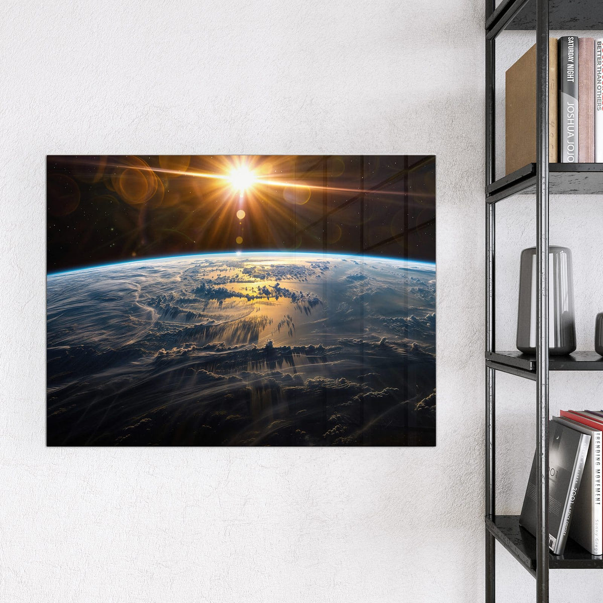Glas Magnettafel - Goldener Sonnenaufgang – Goldener Sonnenaufgang über der Erde