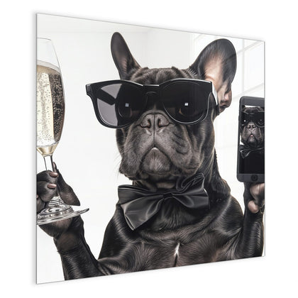 Magnettafel mit dem Motiv Hund mit Sonnenbrille
