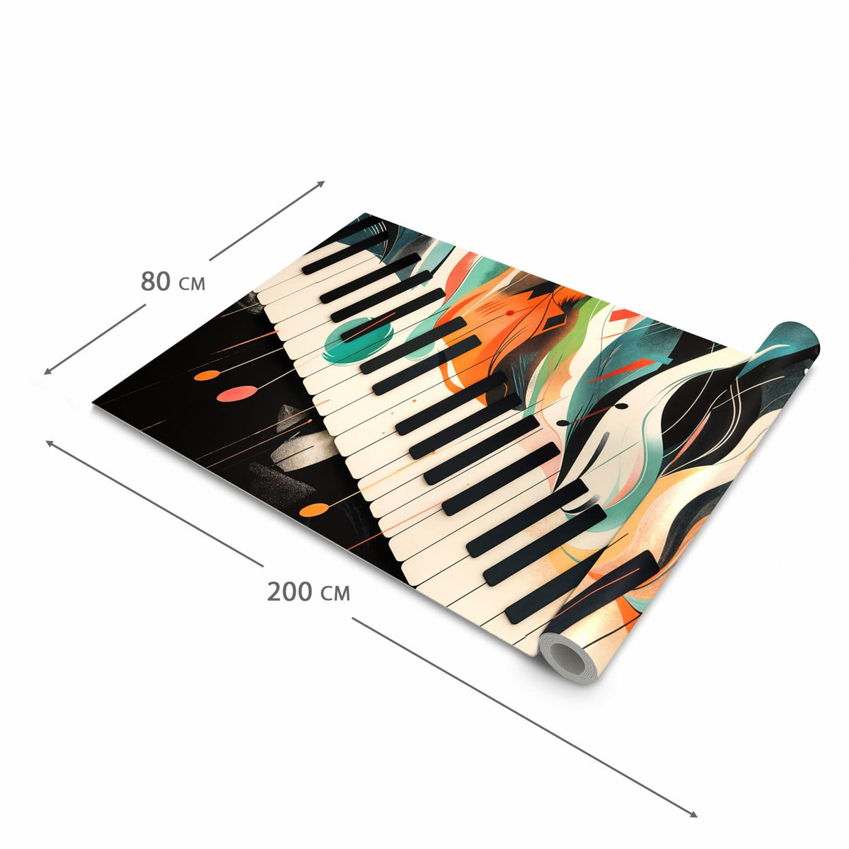 Moderner Küchenläufer mit Motiv Farben Klavier in der Grösse 60x300 cm - angenehme Haptik