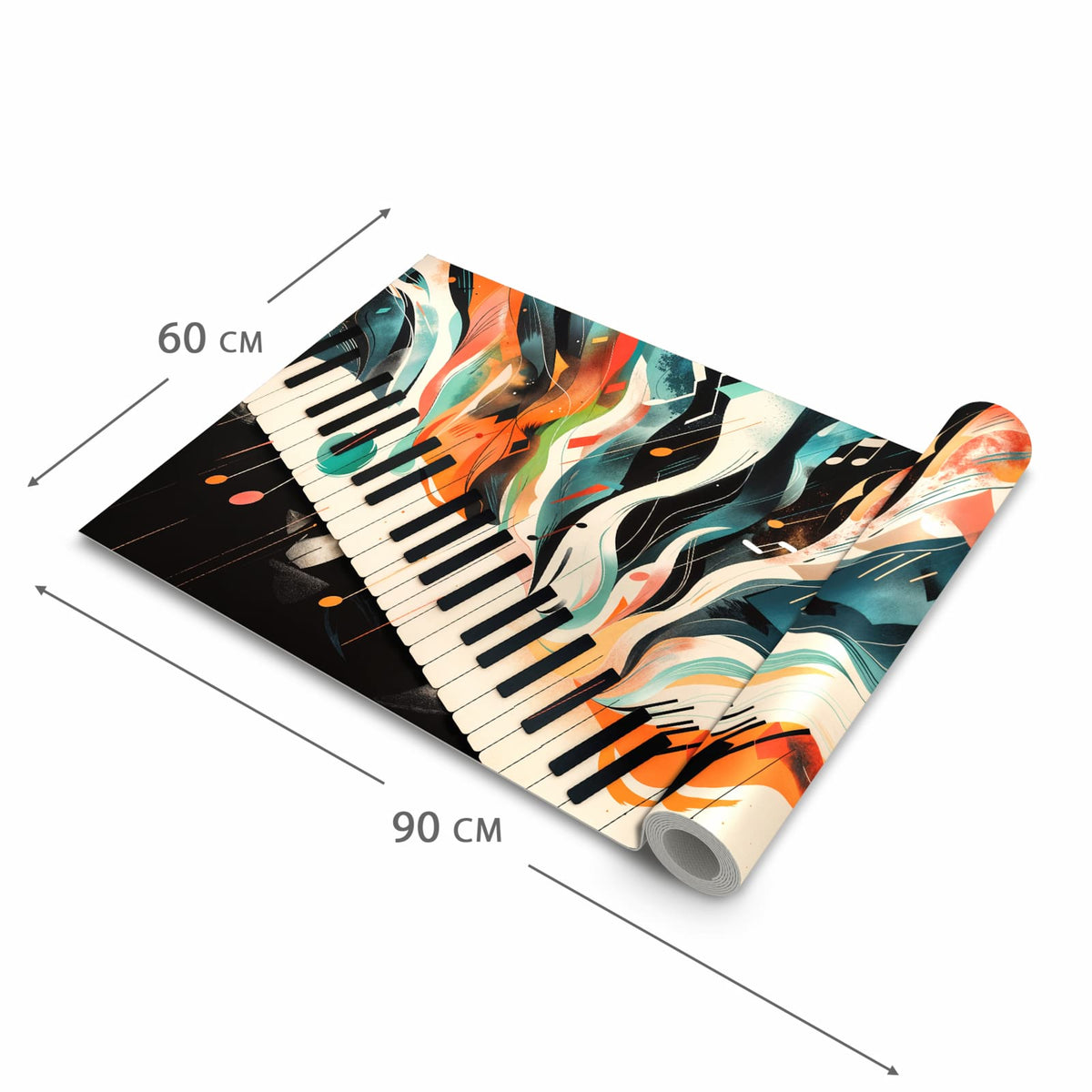 Rutschfester Küchenläufer mit Motiv Farben Klavier in der Grösse 60x300 cm - einfach zu reinigen