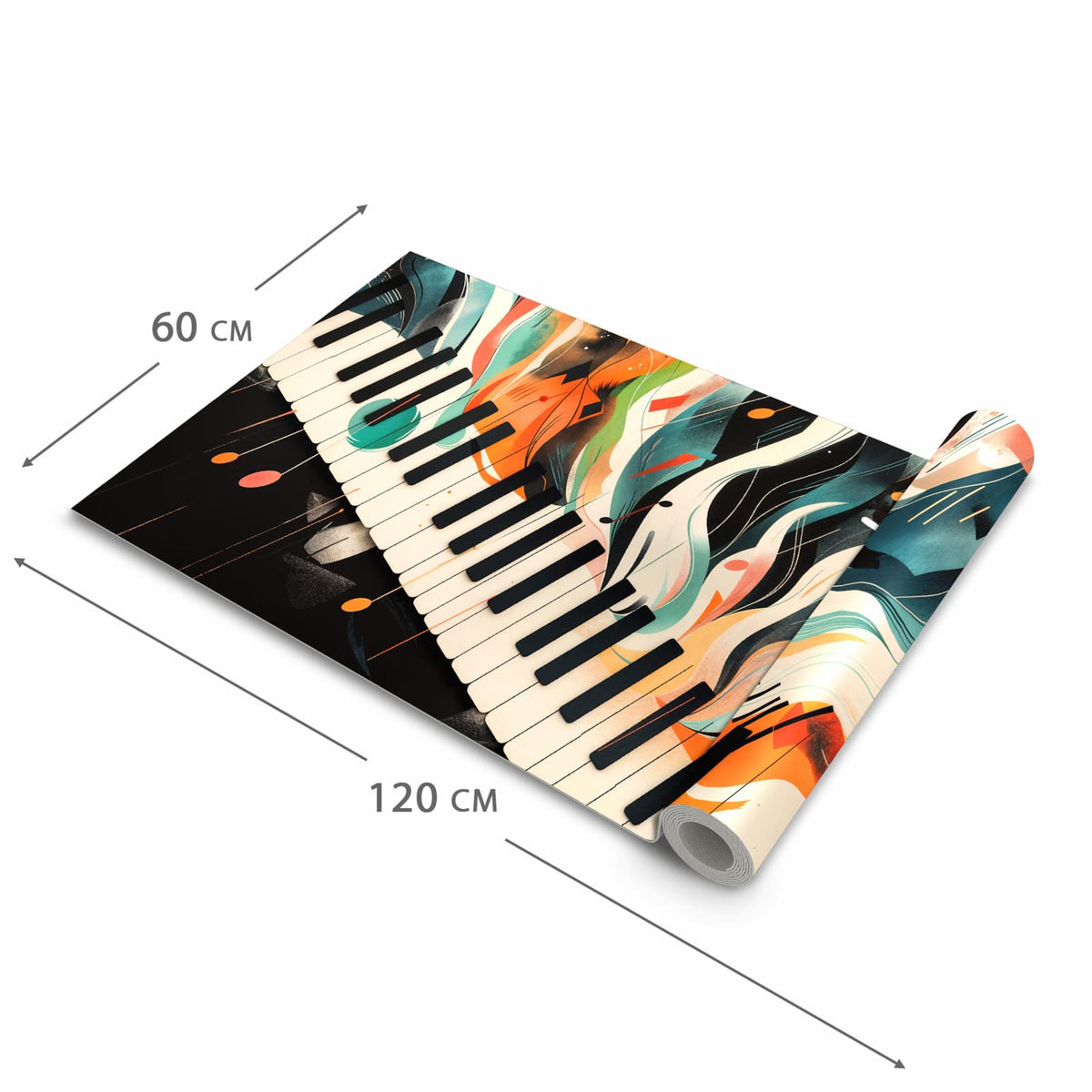 Geruchsneutraler Küchenläufer mit Motiv Farben Klavier in der Grösse 60x300 cm