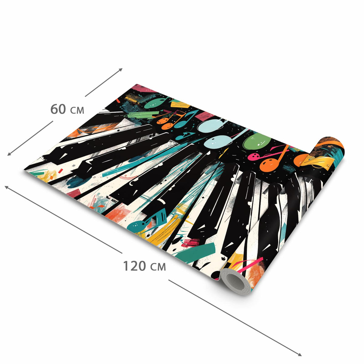 Bodenläufer mit Motiv Musiknoten Klavier in der Grösse 60x300 cm für Ordnung & Übersicht