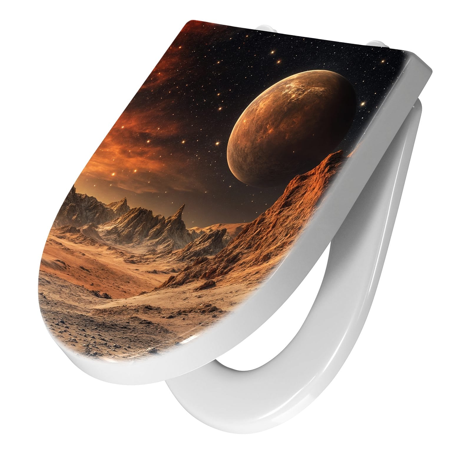 WC-Sitz mit Absenkautomatik Fremder Planet