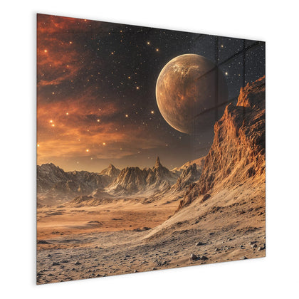 Magnettafel mit dem Motiv Planet über der Wüste