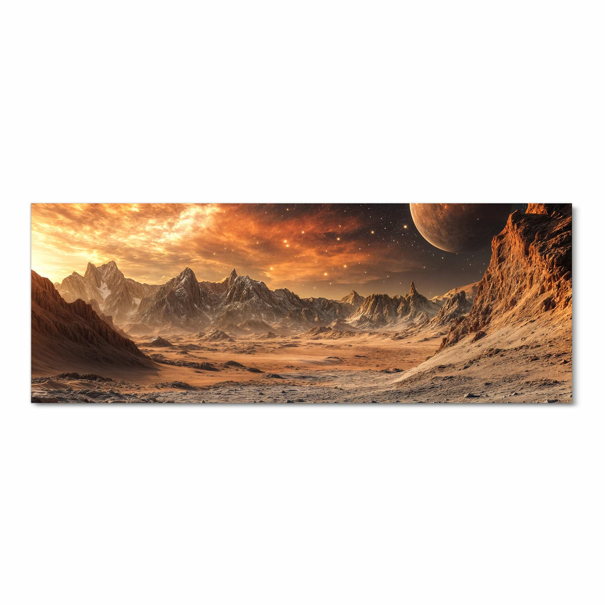 Bodenläufer mit Motiv Fremder Planet in Frontansicht für Ordnung & Übersicht