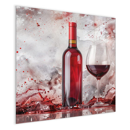 Magnettafel mit dem Motiv Weinflasche im Spritzer