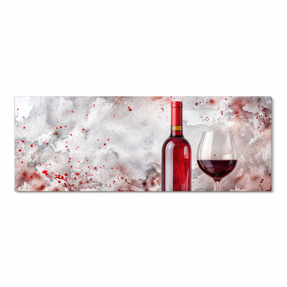 Komfortabler waschbarer Läufer für die Küche mit Motiv Rotwein mit Glas in Frontansicht