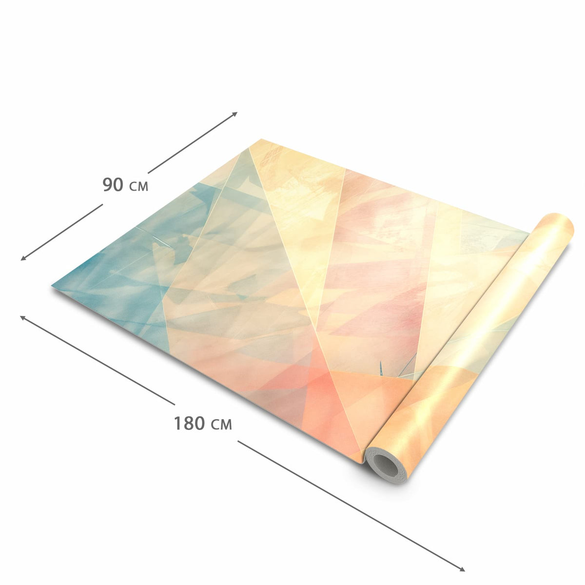 Ordnungsschaffender Küchenteppich mit Motiv Farbiges Geo Muster in der Grösse 60x270 cm