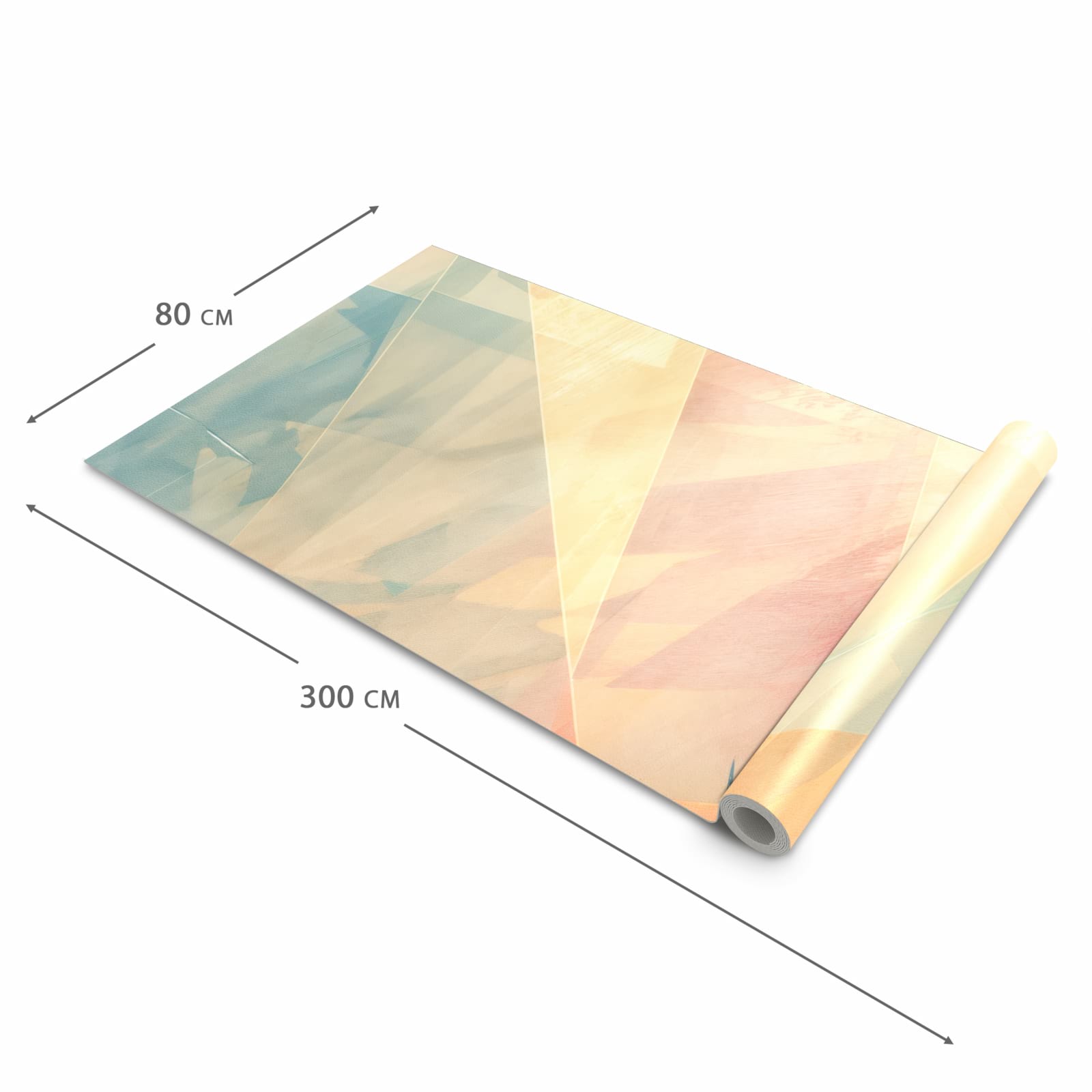 Abwaschbarer Küchenteppich mit Motiv Farbiges Geo Muster in der Größe 60x270 cm schützt den Boden
