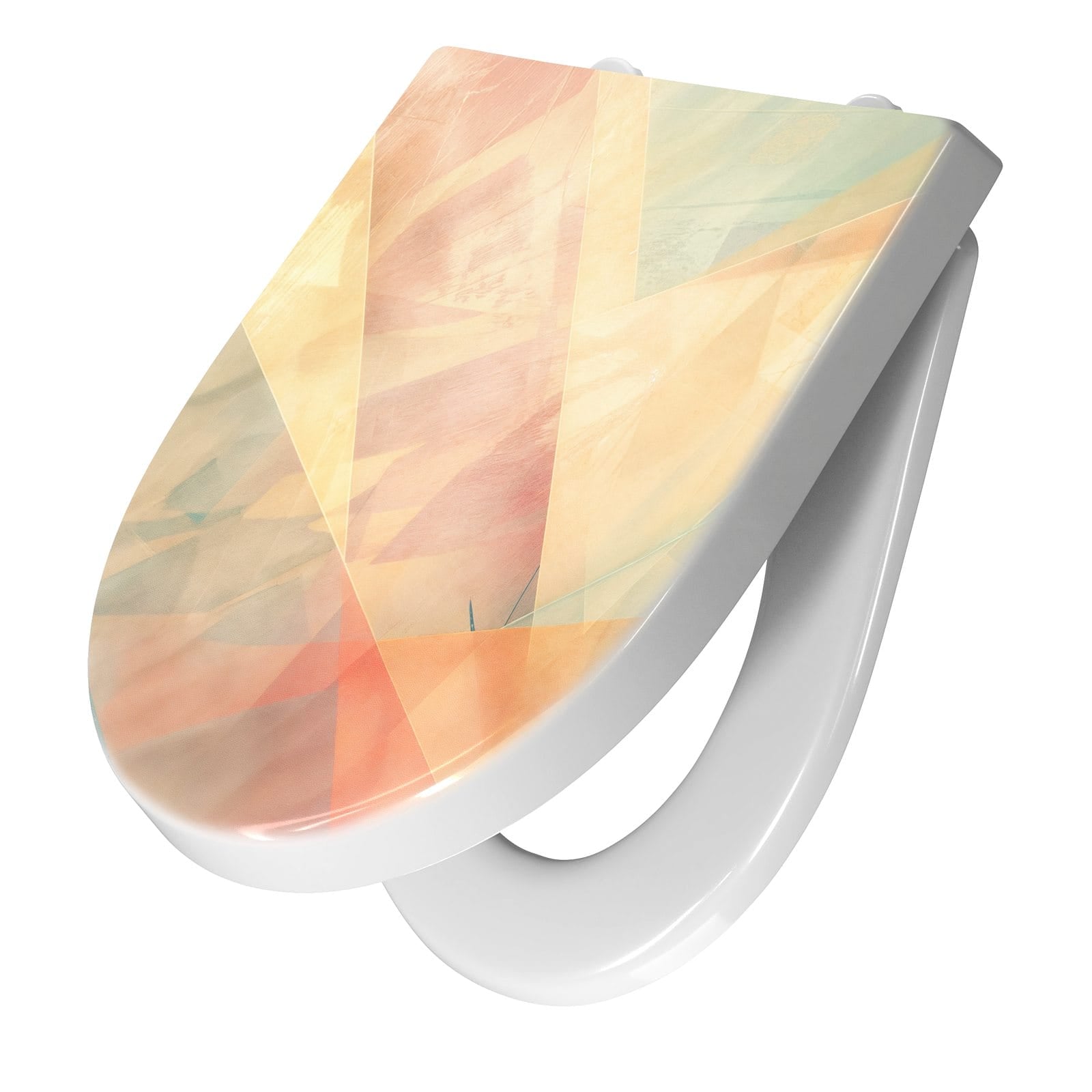 WC-Sitz mit Absenkautomatik Farbiges Geo Muster