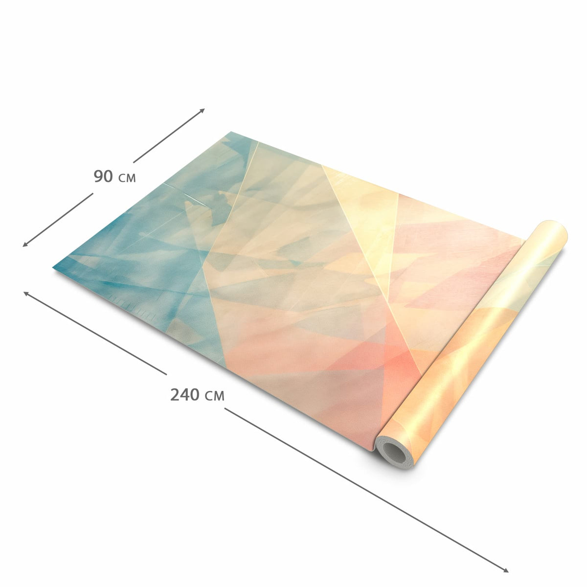 Bodenschonender Küchenteppich mit Motiv Farbiges Geo Muster in der Grösse 60x270 cm