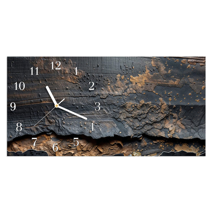 Wanduhr Abstrakte & Struktur aus Glas – Querformat 60 × 30 cm mit Ziffernblatt Klassisch