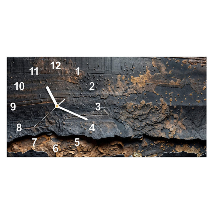 Wanduhr Abstrakte & Struktur aus Glas – Querformat 60 × 30 cm mit Ziffernblatt Modern
