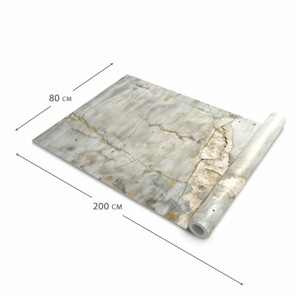 Fleckenresistenter großer Küchenteppich mit Motiv Oberfläche von Rissige in der Größe 60x240 cm