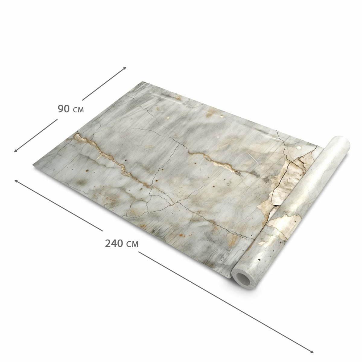 Pflegeleichter waschbarer Küchenläufer mit Motiv Oberfläche von Rissige in der Größe 60x240 cm