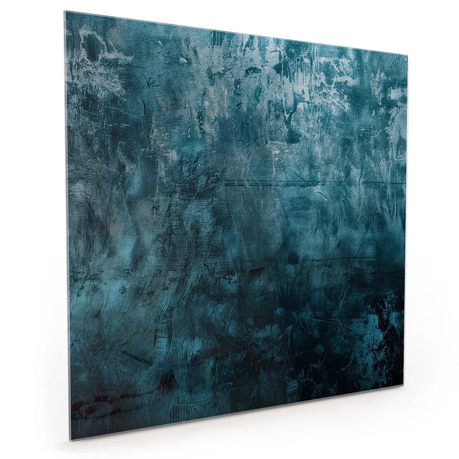 Maße Küchenrückwand Petrolblaue Wand aus Glas